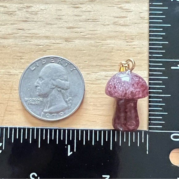 New Mini Mushroom Faux Red Turquoise Pendant Charm Chakra - Picture 6 of 6
